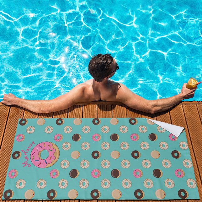 Toalha De Praia Nome Personalizado do Rosquinha com Vista (Criador carregado)