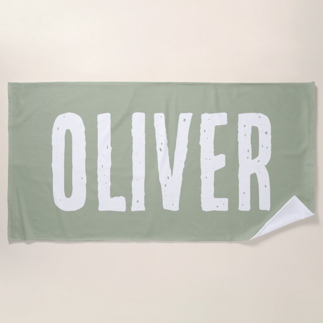 Toalha De Praia Nome Personalizado Férias de Aniversário de Piscin (Frente)