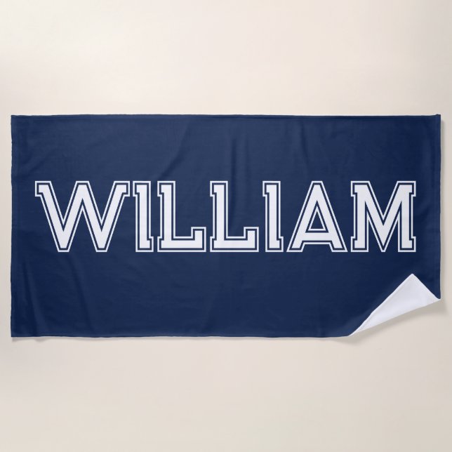 Toalha De Praia Nome Personalizado Férias de Aniversário de Piscin (Frente)