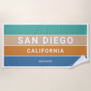 Toalha De Praia Nome personalizado San Diego / SEU TEXTO