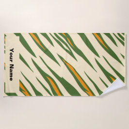 Toalha De Praia Nome personalizado Tiger Animal Print Summer Beach