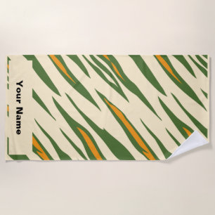 Toalha De Praia Nome personalizado Tiger Animal Print Summer Beach