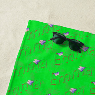 Toalha De Praia Nome Verde Emma, Beach Towel