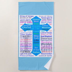 Toalha De Praia Nomes de Deus e Jesus