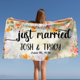 Toalha De Praia Nomes Personalizados Recém-Casados