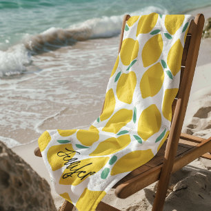 Toalha De Praia Novidade Verão Presente Personalizado Com Limão