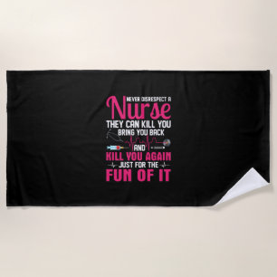 Toalha De Praia Nurse Gift Never Disrespect A Nurse