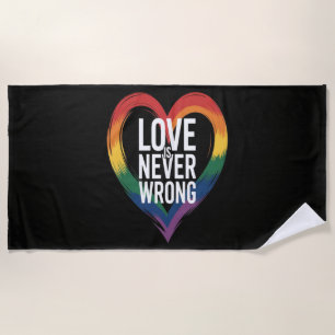 Toalha De Praia O amor nunca está errado Mês do Orgulho LGBT