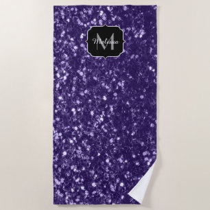 Toalha De Praia O brilho roxo ultravioleta escuro sparkles
