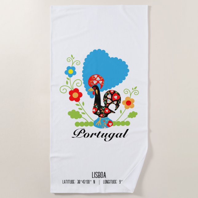 Toalha De Praia O Galo Português (Frente)