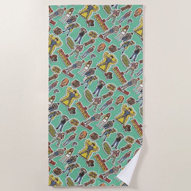 Toalha De Praia O padrão do adesivo retrô das gonhetas (Frente)