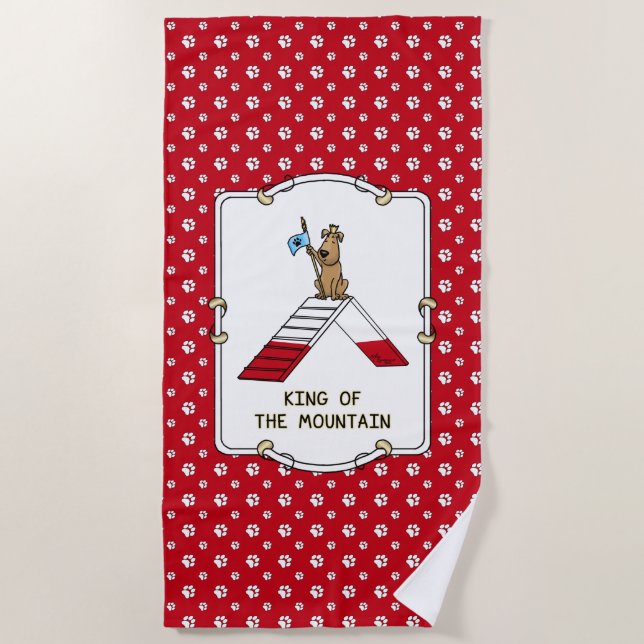 Toalha De Praia O rei campeão da agilidade dos cães da montanha te (Frente)