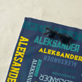 Toalha De Praia O seu nome (longo) está por aqui