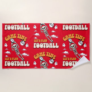 Toalha De Praia O Vamos do Jogo Joga Futebol Halloween Engraçado