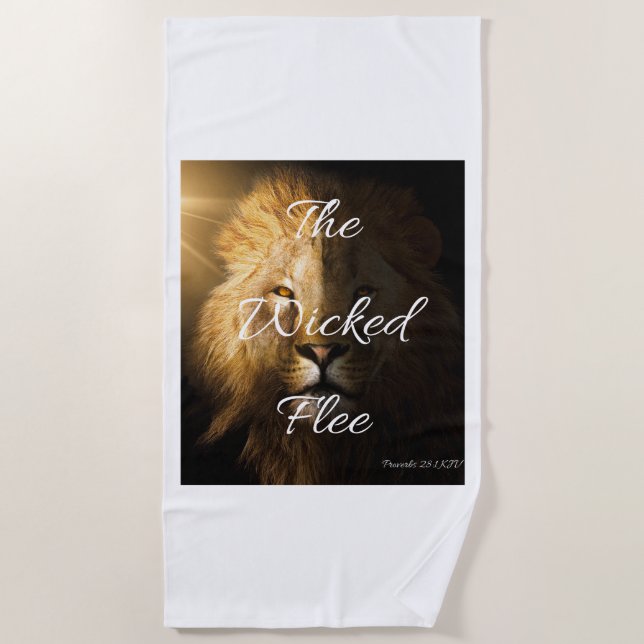 Toalha De Praia O Wicked Flee Proverbs 28:1 KJV Beach Towel (Frente)