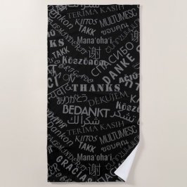 Toalha De Praia Obrigado Text Beach Towel ou Escolha Color