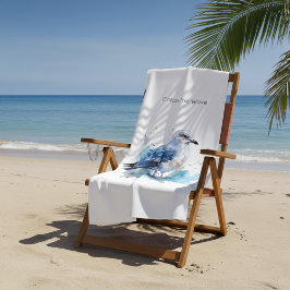 Toalha De Praia Ocean Breeze: Watercolor Seagull