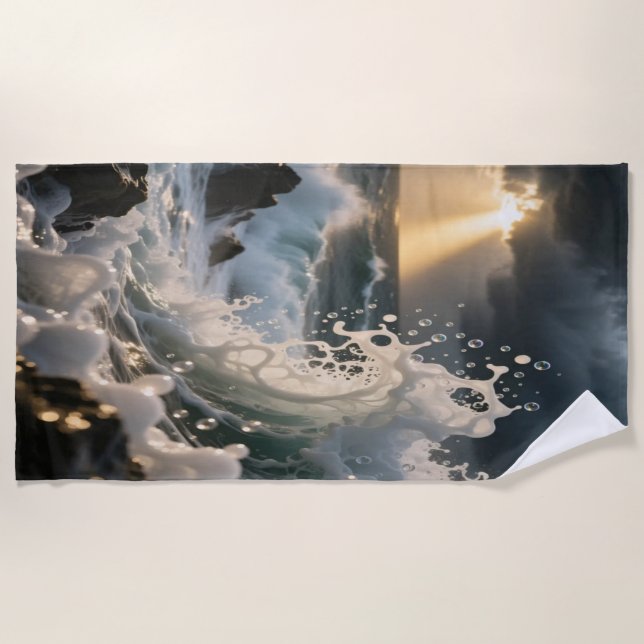 Toalha De Praia Ocean Waves & Sea Foam Beach Towel (Frente)