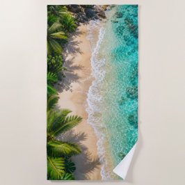 Toalha de Praia Oceano Turquesa Paraíso Tropical