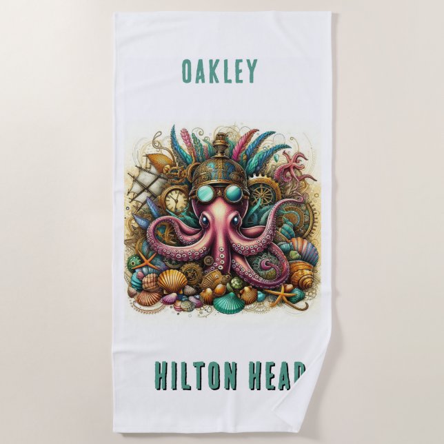 TOALHA DE PRAIA OCTOPUS DO BURACO DE ESPESSURA BARATO (Frente)
