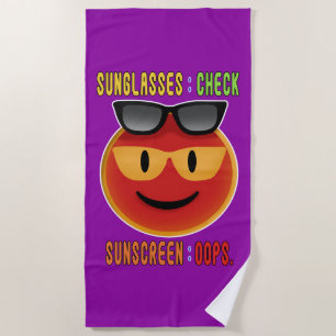 Toalha De Praia Óculos de sol Emoji Mistain