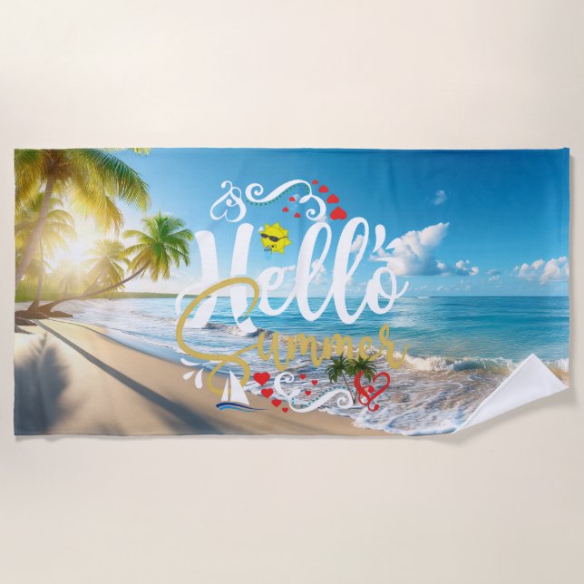 Toalha De Praia Olá Verão (Frente)