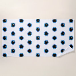 Toalha De Praia Olhos Azuis Engraçados