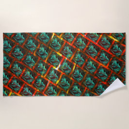 Toalha De Praia "Olhos de moldura" azuis, quadrados, arranhados ou