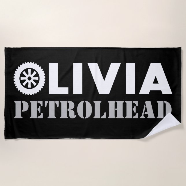 Toalha De Praia Olivia Petrol Head (Frente)