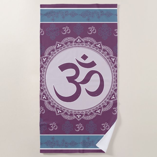 Toalha De Praia OM Mandala - Beach Towel (Frente)
