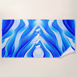TOALHA DE PRAIA ONDAS AZUIS SUPER