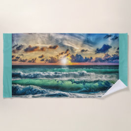 Toalha De Praia Ondas Sunset