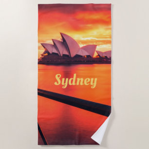 Toalha De Praia Ópera de Sydney Austrália Orange Sky