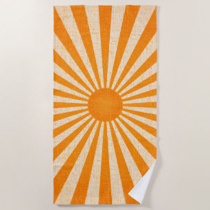 Toalha De Praia Orange Sunrise Vintage Sun Summer Piscina