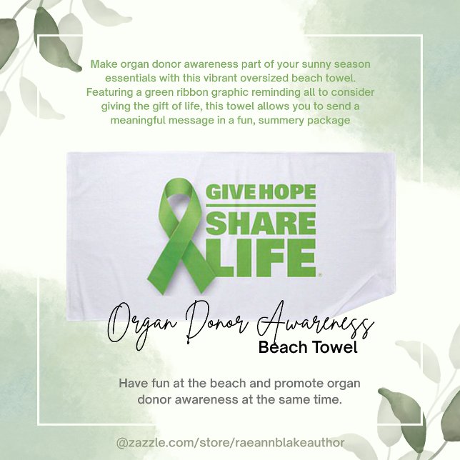 Toalha De Praia Orgão Donor Awarness Towel (Criador carregado)