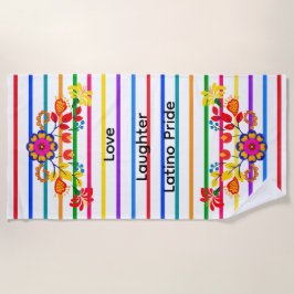 Toalha De Praia Orgulho de ser Chá de fraldas de latino | Floral &