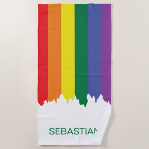 Toalha De Praia Orgulho gay Rainbow Paint