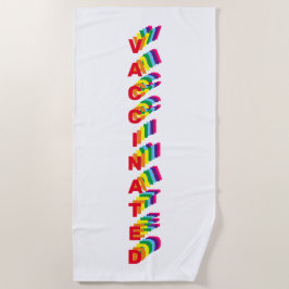 Toalha De Praia Orgulho vacinado lgbt gay arco-íris