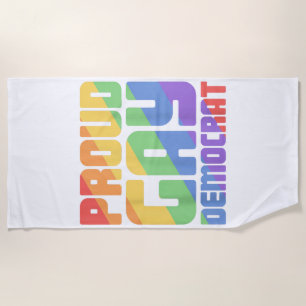 Toalha De Praia Orgulhoso Democrata Gay Engraçado LGBT
