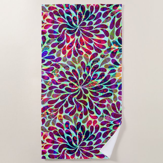 Toalha De Praia Oriental Colorir Damask (Frente)