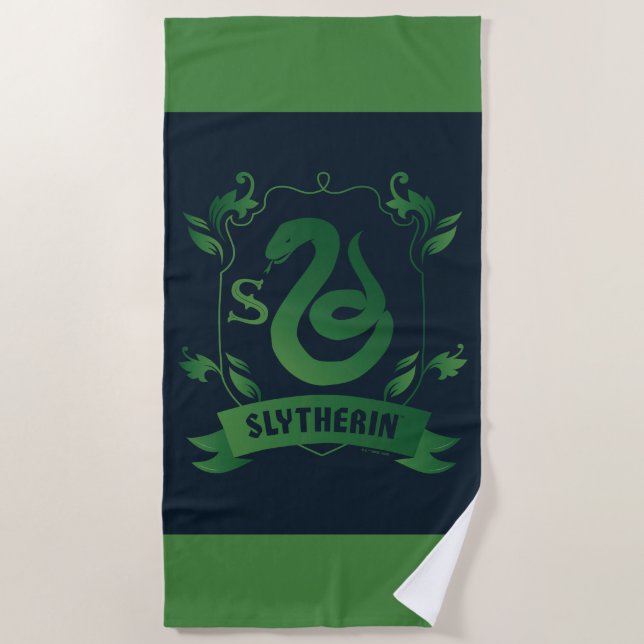 Toalha De Praia Ornamentado SLYTHERIN™ House Crest (Frente)