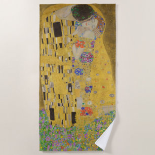 Toalha De Praia Os amantes beijando o abraço de Gustav Klimt