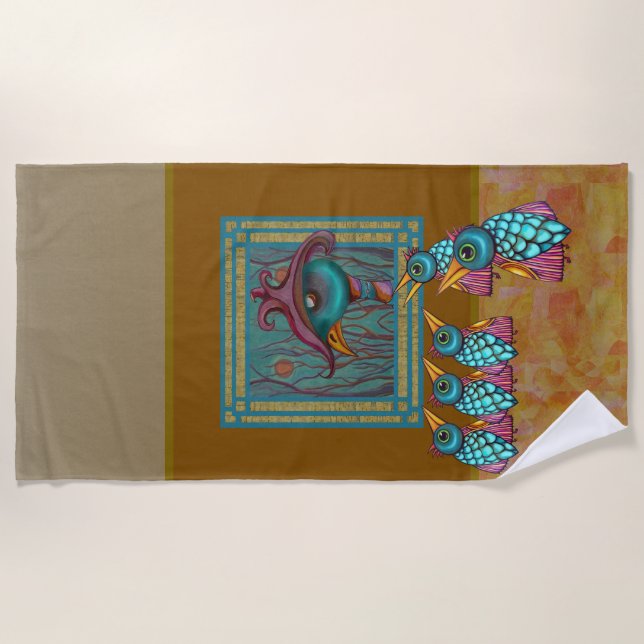 Toalha De Praia Os Pássaros na Galeria (Frente)