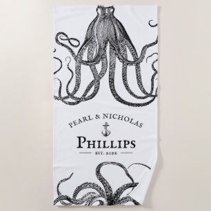 Toalha De Praia Os Tentáculos do Amor Octopus Themed