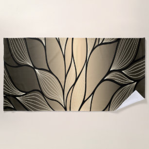 Toalha De Praia ouro de fluxo mínimo, fauna sai design