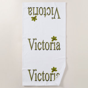 Toalha De Praia Ouro Victoria Name, Beach Towel