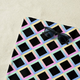 Toalha De Praia Ouros Simétricos Pretos com Quadros de Gradação