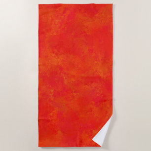 Toalha De Praia Padrão Abstrato Laranja Vermelho