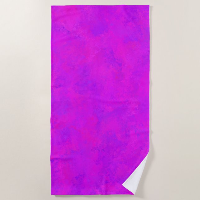 Toalha De Praia Padrão Abstrato Rosa Roxo (Frente)