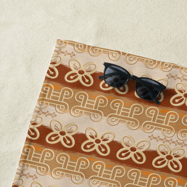 Toalha De Praia Padrão africano tribal Adinkra. yoga mat (In Situ)